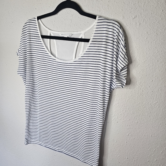 American Eagle Outfitters Nautical Striped‎ Short Sleeve Blouse Womens S Small - Picture 3 of 9